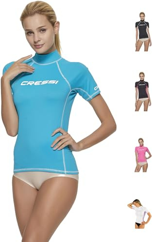 CRESSI Rashguard Kurzarm Herren Damen UV Schutzshirt für Wassersport Schwimmshirt Surfen Tauchen Schnorcheln Badeshirt SPF 40 Sport Shirt Fitness Sommer Funktionskleidung