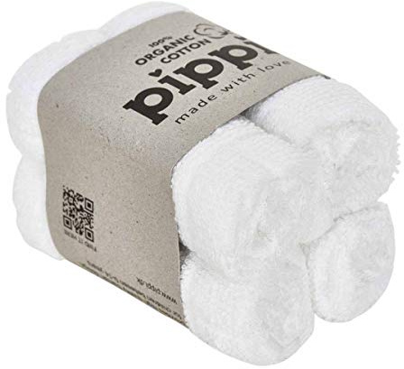 Pippi Waschlappen 4er Pack ORGANIC Waschtücher aus Frottee (weiß)
