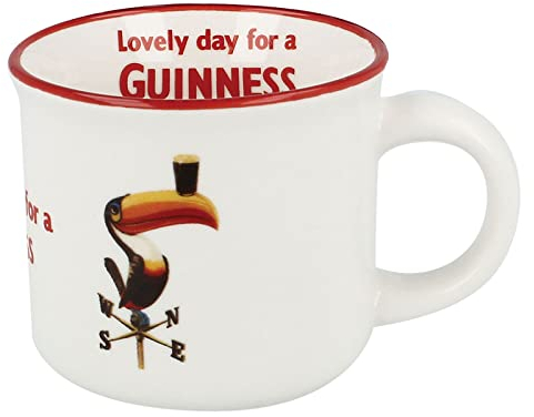Ceramic Guinness White Espresso Mug With Toucan Label Design