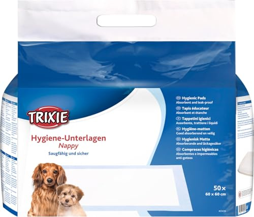 TRIXIE Valpunderlägg Nappy – 60 x 60 cm – 50 stycken