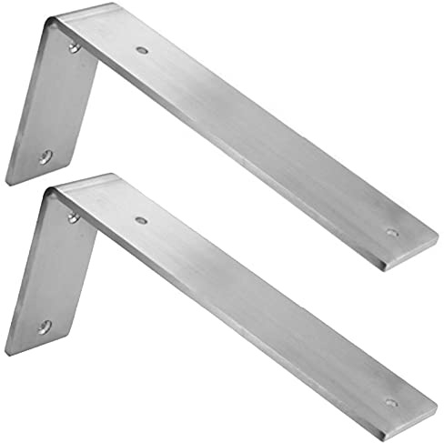 2 Stück Regalträger Wandkonsole Regalhalterung Edelstahl 90 Grad Regalkonsole Regalhalter Metall Regalhalterungen Rechtwinklig Wandhalterung Regal-Halterung,Mit Schrauben(200mm*110mm)