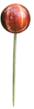 Jürgen Bocker Garten-Ambiente Rosenkugel 15 cm Edelstahl rot matt gebürstet mit Stab 80 cm Gartenstecker Dekokugel Dekorationskugel Kugel