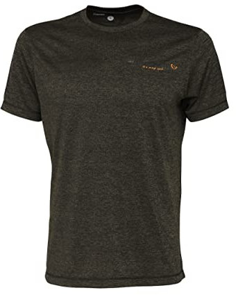 Savage Gear Chemise de pêche pour pêcheurs de spinnangler Fighter T-shirt stretch Burnt Olive Melange