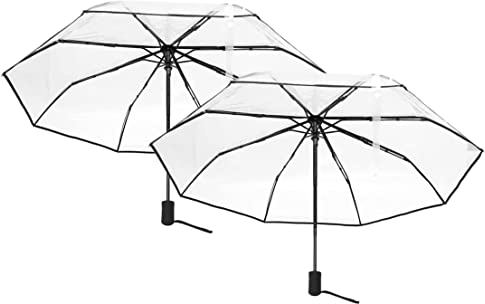 Gokelomg 2X Parapluie Transparente à Pluie pour Femmes