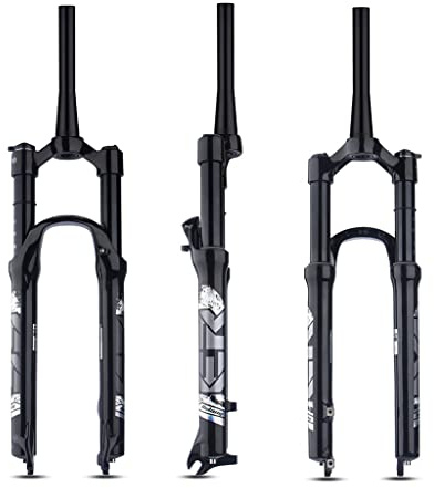 LHHL MTB Fahrradgabel 26 27.5 29 Zoll Fahrrad Luft Vorderrad Gabel 1 1/2 Konisches Rohr Mountainbike Federgabel Vordere 100mm Scheibenbremse QR 9mm Manueller Lockout