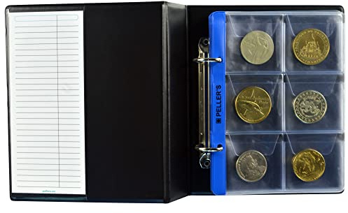 PELLER'S Samlaralbum, 120 fickor för mynt eller tokens upp till 48 mm i diameter. S-pärm med 20 ark