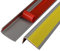 1M Bullnose Stair Anti Slip Nosing Self-Adhesive Vinyl Edging Strip,Non Slip Step Trim,PVC Rubber Angle Stair Edge Trim(50x25mm,Grey with Yellow)