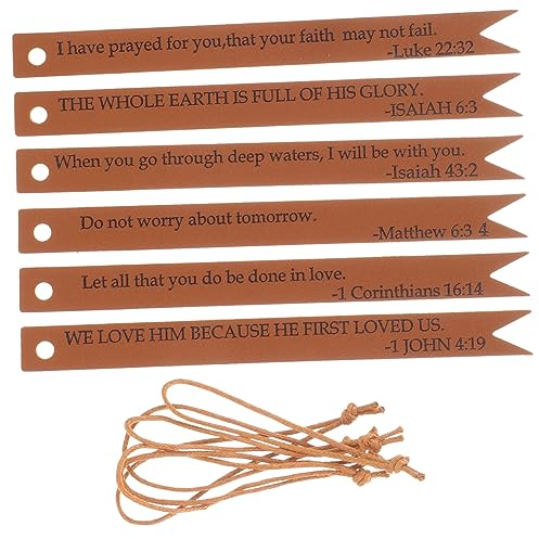 SOLUSTRE 6stücke Lesezeichen Aus Leder Mit Bibelversen Seitenmarkierungen Für Buchliebhaber Lesezeichen Für Männer Und Frauen Praktisches Zubehör Für Bibelstudium