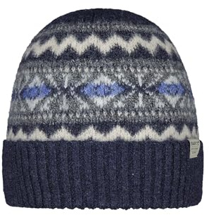 Barts Herren Beanie Sybe Strickmütze mit Norwegermuster 1769 Navy 03