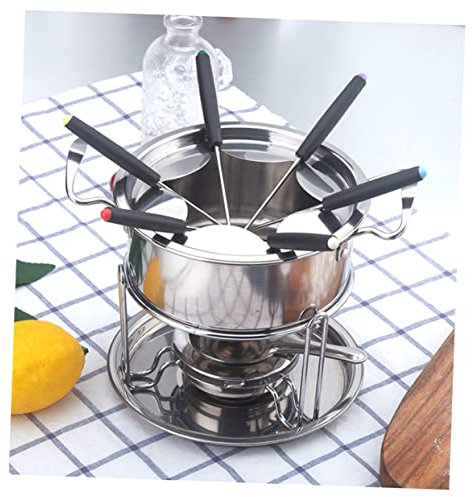 Ciieeo Acier pour Fondues Au Chocolat Et Fromages Accessoires De Cuisine avec Four à Gel pour Toutes Occasions