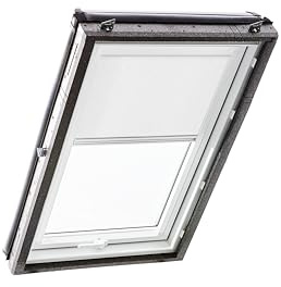 Original Roto Rollo Exclusiv ZRE für Roto Dachfenster - Führungsschiene Weiß - Manuelle Bedienung - Tageslichtrollo für Baureihe Designo R4/R7 und Classic 43/73 - Größe 114/118 | 11/11 - Farbe Weiß