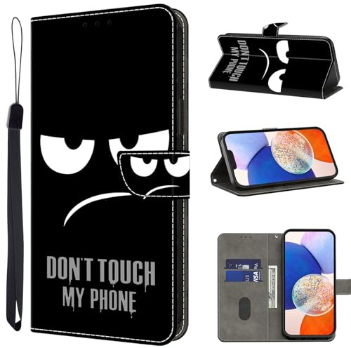 TUOLISG Handyhülle für Honor Magic 5 Pro 5G Hülle,PU Leder Flip Wallet Case Schutzhülle mit Kartenfächer und Standfunktion für Honor Magic 5 Pro 5G -Nicht anfassen