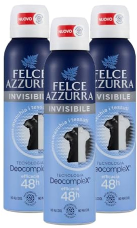 Felce Azzurra Deodorante Unisex Spray Skin Care Formula Idracare Con The Bianco 48H 150 Ml (3 Unità)