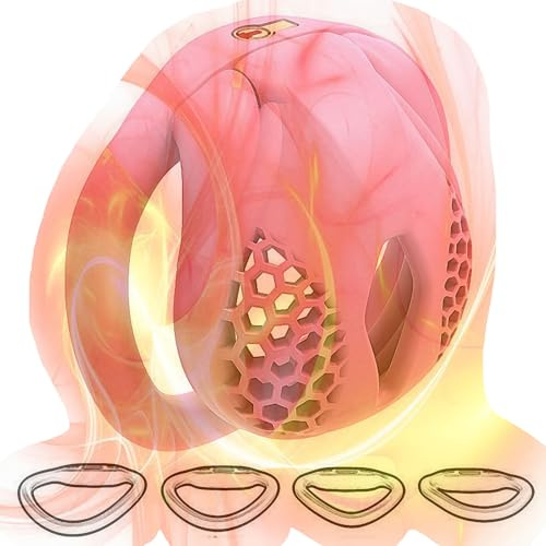 Gabbia da allenamento a nido d'ape comoda da uomo con anelli da 4 misure, biancheria intima speciale per adulti da uomo -HA13 (Rosa, Nub)