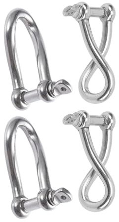 PTILSERY 4/5/6/8/10/12 mm Manille torsadée antirouille pour voile Manille torsadée en acier inoxydable de qualité marine