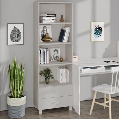 Highboard HAMAR White 23.6x13.8x70.9 Solid Wood Pine