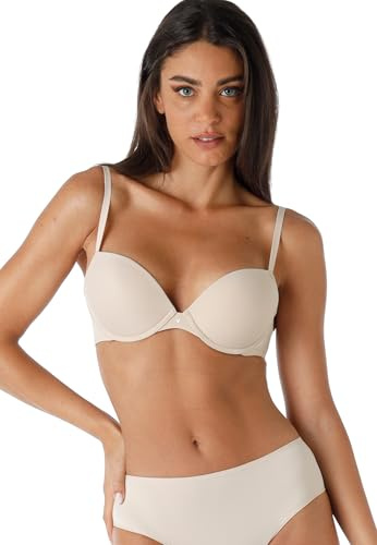 Lovable Reggiseno Push-Up in Microfibra | Coppe Preformate Imbottite Effetto Volume | Scollo Medio Invisibile sotto Abiti | Invisible Secret Donna, Skin, 34 / 3D