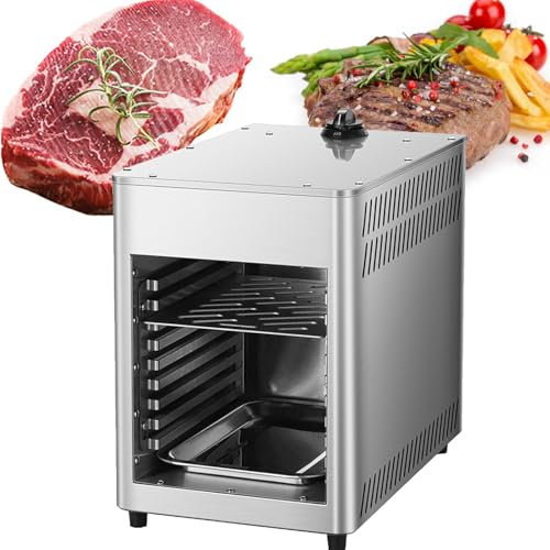 VNATWGOO Horno De Parrilla Comercial De MúLtiples Capas, Asador De Carne A Gas, Parrilla Comercial para Carne De Res De MúLtiples Capas para Interiores, Temperatura Ajustable,NPJ002G