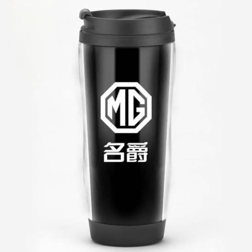 Mug Isotherme pour MG MG3,avec Logo Embleme Acier Inoxydable Thermos Tasse à Café Voyage avec Couvercle Etanche Voiture Cadeau Voiture pour Hommes Femmes,Black