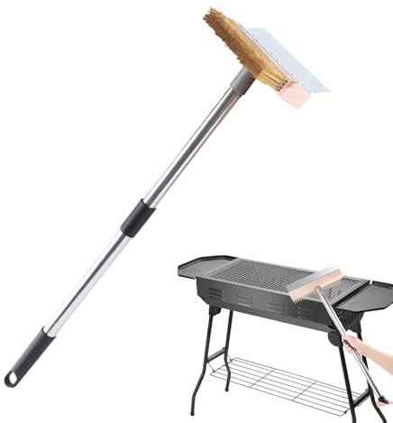 Pizza Stone Brush and Scraper - BBQ Grill Washing Brush - Outdoor Grill Cleaning Tool with Non-Slip Handle for Pizza Oven, Kitchen, Barbecue,