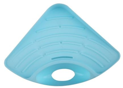 TOGEVAL Mensola Porta Spugna Lavello Cucina e Bagno con Drenaggio Rapido e Ventosa Fissa Supporto per Sapone e Accessori Blu