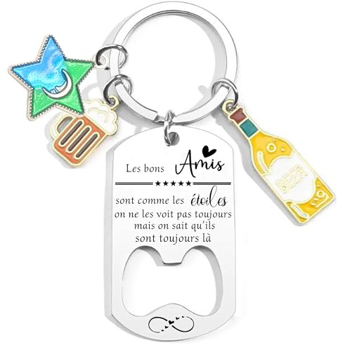 POIUYTRE Cadeau Porte Clef Meilleur Ami Idee Cadeau Ami Homme Original pour Anniversaire Noel Porte-clés Meilleur Ami Homme d'amitié Petit Ami Cadeau Homme Noel