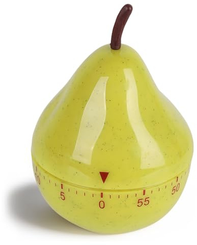 Kitchen Timer Mechanical, Cute Pear Egg Timers for Kitchen 60minute Cooking Alarm Sleep Reminder Clocks