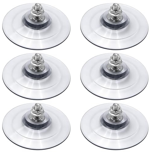 TETEWEVER 6pz Ventose Per Parasole Auto Con Dado A Vite M8 Ventosa PVC | Ventose Per Vetro Trasparenti 85 mm Extra Forte Ventosa Per Vetro Per Bagno, Cucina, Ufficio, Specchio, Vetro, Finestra