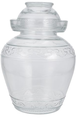 HYTROVE Sauerkraut Fermentation Jar Glass Food Can with Lid Multi-function Household Pickle Jar for Food Storage and Sealed Preservation