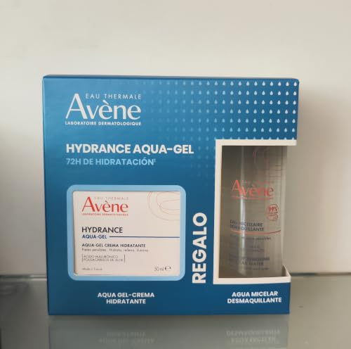 Avène Hydrance Aqua-Gel, feuchtigkeitsspendend, 72H, mit Hyaluronsäure und Aloe Vera, 50 ml, inkl. Mizellarwasser zum Abschminken, 100 ml