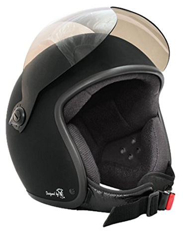 Bores Bogo 1 Jethelm mit Visier Designed by Gensler, Ce-EN1077 Sportprüfung, ohne ECE, Schwarz-Matt, Größe 2XS=49cm