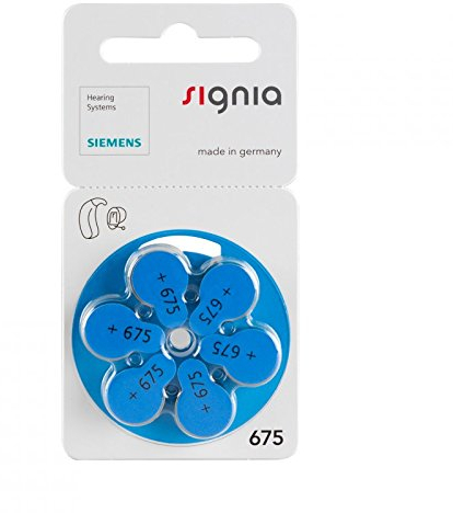 Siemens Signia Lot de 60 675 Pr44 Lot de 6 piles pour appareils auditifs Bleu 24600 (10 x 6 blister = 60 piles)