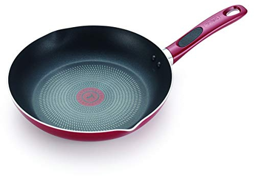 T-fal B03907 Excite ProGlide Nonstick Thermo-Spot Heat Indicator Dishwasher Oven Safe Fry Pan Cookware, 12-Inch, Red