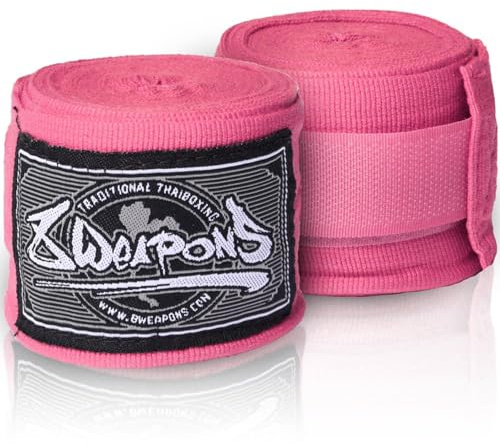 8 WEAPONS Boxbandagen, halbelastisch, 3.5m, pink