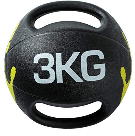 Medizinball Doppelgriff Gummi-Medizin-Kugel, Krafttraining Körperliche Training Aerobic-Übungs-Fitnessgeräte, rutschfest Und Langlebig (Size : 3kg/6.6lbs)