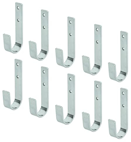 VORMANN Wandhaken Garderobenhaken Gerätehaken Garagenhaken Haken | Traglast 17 kg | witterungsbeständig | U-Form, 10-teiliges Set, Größe: 83 x 27 x 35 x 15 mm