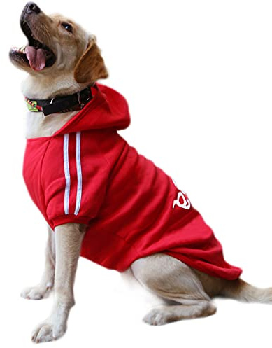 Eastlion Hundar varma huvtröjor kappa kläder pullover husdjur valpar t-shirt röd 6XL