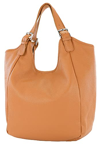 modamoda de T227 Damen Shopper Schultertasche Leder Large, handmade in Italy