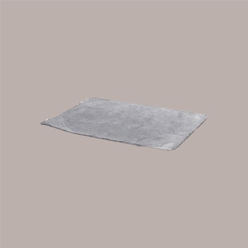 Lucgel Srl - 10 bandejas Stone rectangulares de 14 x 30 cm, gris pizarra ALCAS para pasteles semifríos