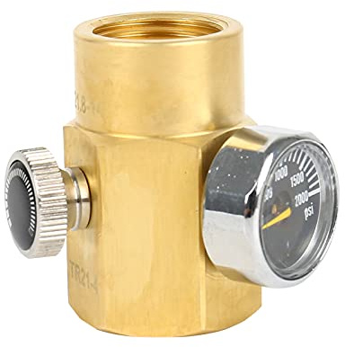 CO2 Adapter, CO2-Fülladapter, Sodawasser CO2-Flaschenadapter, Füllung Sodastream Tank Soda Maker Nachfülladapter Füllventilanschluss mit 2000psi Manometer TR21-4 auf W21.8
