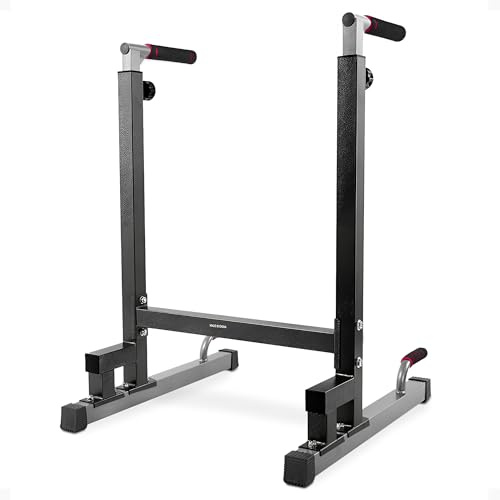 BalanceFrom Multifunktions-Dip-Ständer, Dip-Station, Dip-Bar mit verbessertem Strukturdesign, 227 kg Kapazität, Schwarz
