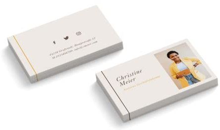Visitenkarten personalisiert | mit Foto | Design Sunshine | 2-seitig | Querformat | Menge + Papier zur Auswahl | selbst gestalten | hochwertiger Druck (1000 Stück)
