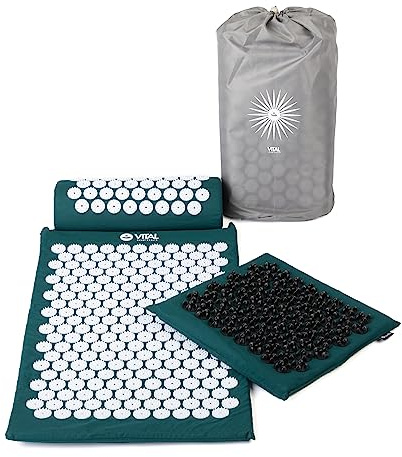 Bodhi VITAL Akupressurmatte Deluxe-Set Soft | Massagematte im Set mit Nadelkissen, Fußmatte & Tasche | Selbstmassage für zu Hause | Fakirmatte gegen Nacken & Rückenschmerzen | petrol