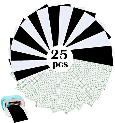 15 Stück Smart Vinyl Permanent für Cricut Joy, Schwarz + Weiß Smart Adhesive Vinylfolie Plotter mit 10 Stück Transferfolie Plotter Set für DIY Muster, Dekorative Aufkleber, Basteldekoration 14x30.5cm