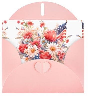 BROLEO Weihnachtskarten mit rosa Flaggen und Chrysanthemen, Perlglanzpapier, geeignet als Einladungskarten für Weihnachten, Hochzeitstag und Party