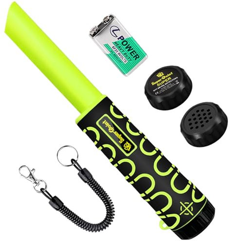 Détecteur de métaux Pinpointer, IP68 entièrement étanche, détection à 360 °, Baguette de pointeur Portable avec Vibration sonore, détecteur de métaux for la Chasse au trésor (Color : Green)