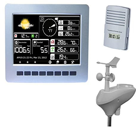 Station météo professionnelle, Station météo sans fil Connexion WiFi Charge solaire Transmission sans fil Téléchargement de données Stockage de données 1pc Facile à configurer et à lire les données