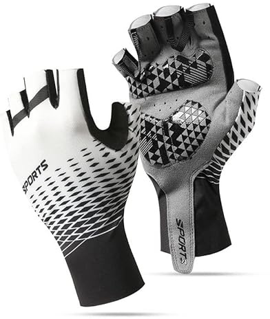 BSLVWG Halbfinger Fahrradhandschuhe Gel gepolsterte Fahrradhandschuhe Anti-Rutsch Stoßdämpfende Hand Schützen Fingerlose Sommer Fahrrad Kurze Handschuhe für Rennrad,MTB,Männer,Frauen