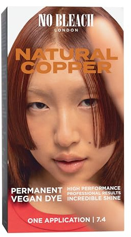 No Bleach London Permanent Hair Dye, Long-Lasting and Multi-dimensional At-Home Hair Colour, Fortified with Vegan Sea Silk and Cocamide for Incredible Shine, Colour: Natural Copper (Complete Kit)