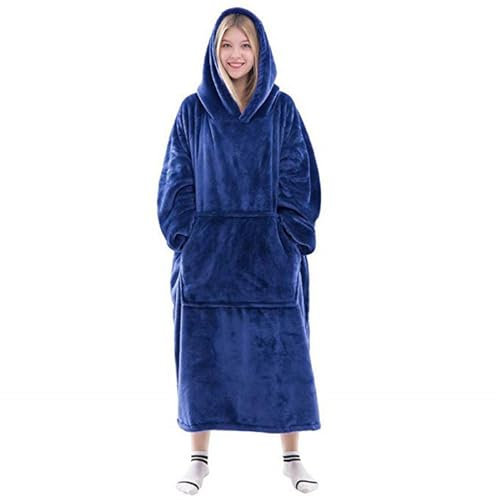 AUTUCAU Oversized Flannel Hoodies,Cozy Soft Warm Wearable Blanket with Giant Pocket, One Size for Men Women Adult Teens